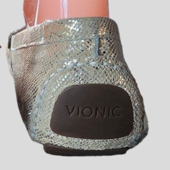 VIONIC Gold/Creme SYDNEY Snake Print Loafer/Driving Orthaheel Shoe Size 9 - Picture 6 of 8